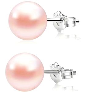 S925 Pink Freshwater Pearl Studs